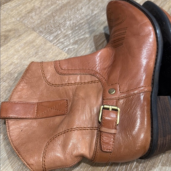 Franco Sarto Size 6M Tan Ankle Boots Western Style Leather Upper - Picture 11 of 15